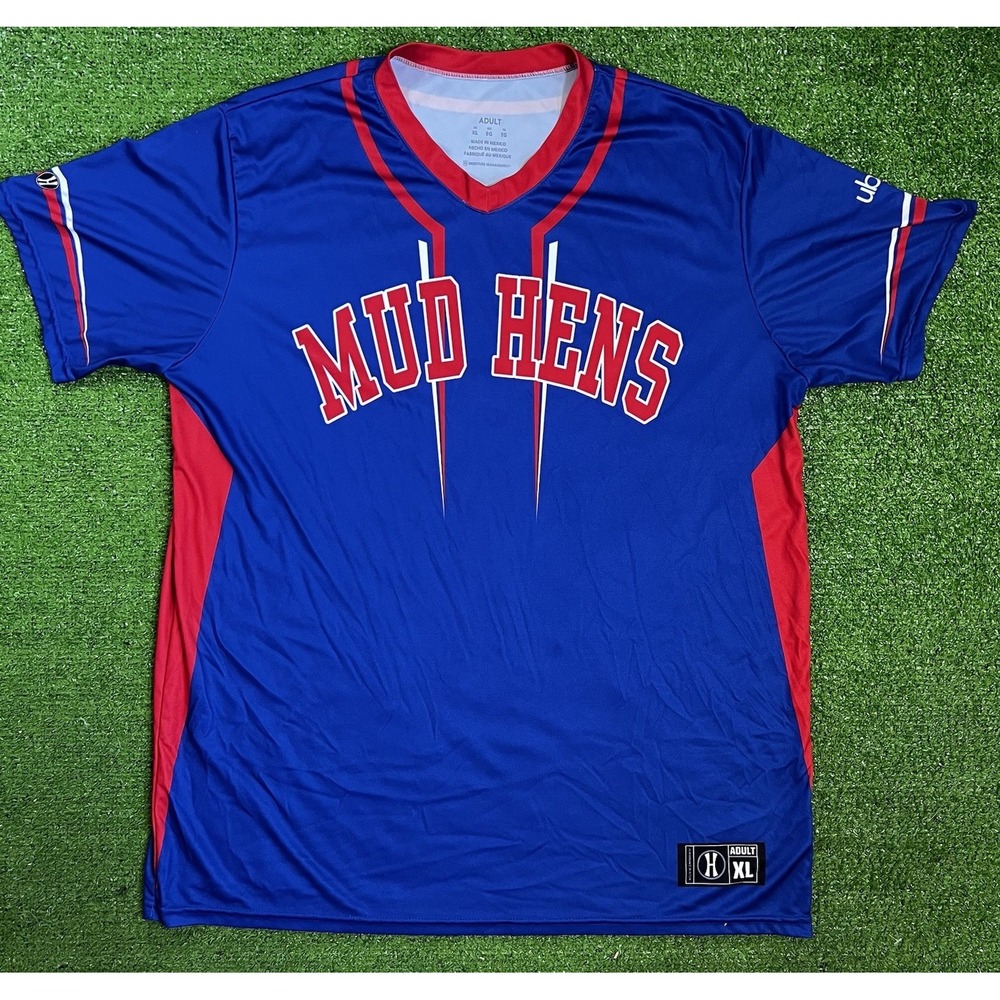 Retro Toledo Mud Hens Jersey XL Promo Shirt Blue MILB throwback Never Worn
